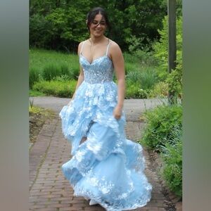 Elegant Blue Sequin Gown